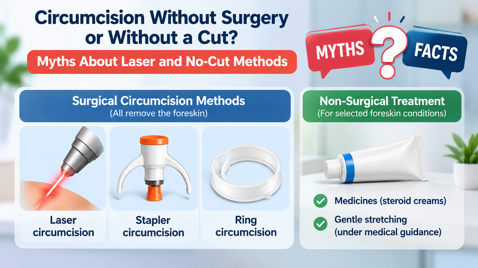 Circumcision Without Surgery or Without a Cut? Myths About Laser and No-Cut Methods