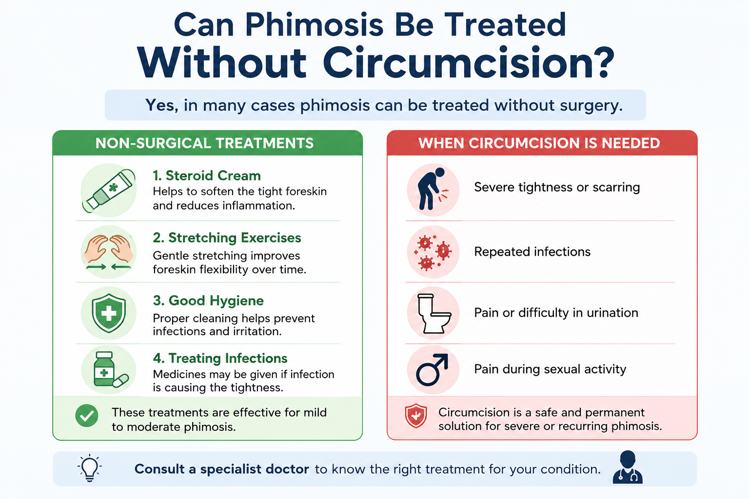 Can phimosis be treated without circumcision?