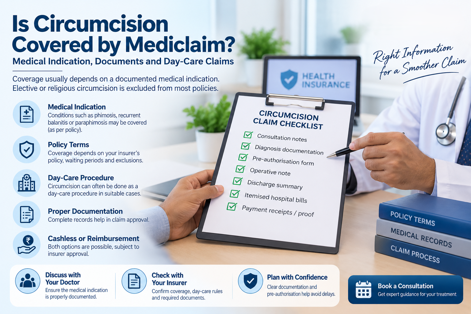 Is Circumcision Covered by Mediclaim? Medical Indication, Documents and Day-Care Claims